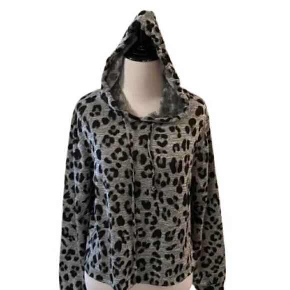 Catherine Malandrino Cheetah Print Hoodie Top Large NWT - Picture 3 of 7